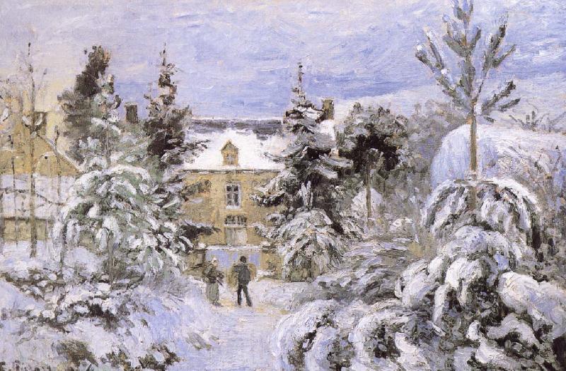 Camille Pissarro Snow housing Norge oil painting art